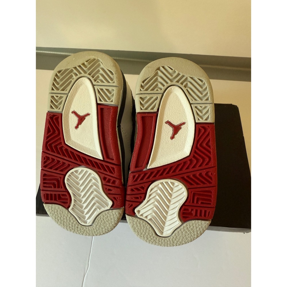 Jordan 4 Retro TD Fire Red Toddler Sneakers White Red Black size 4.5 308500 110 - Picture 4 of 8